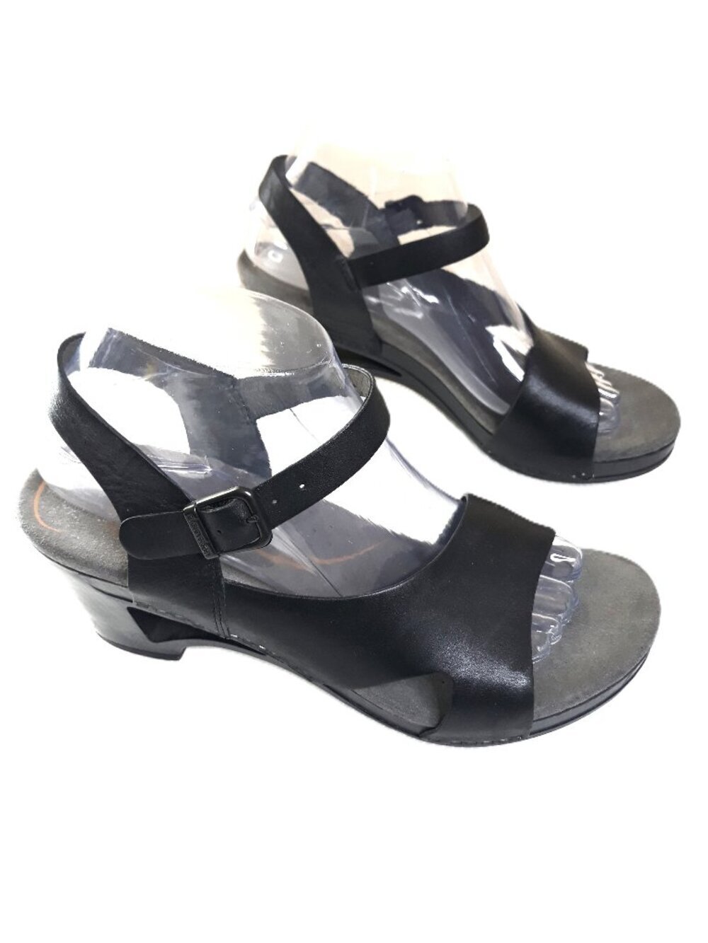 Dansko Tasha Clog Sandal Open Toe Black Cut-Out Heel Scandi Chic Comfort